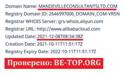 Mandeville Consultants Limited МОШЕННИК отзывы и вывод денег