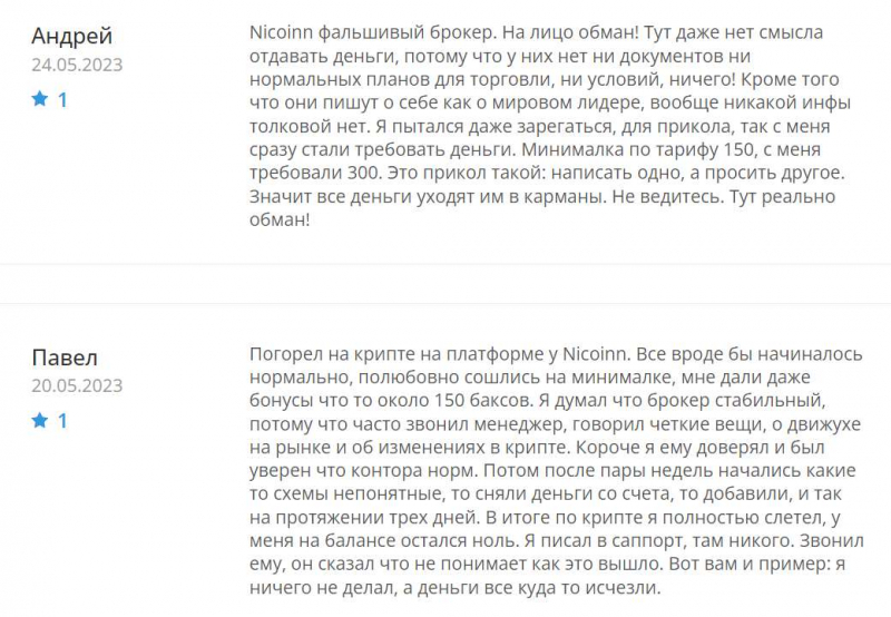 Фейковый брокер NICOINN — скорее всего клон-лохотрон и очередной развод. Как вернуть деньги?